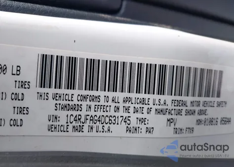 2013 Jeep Grand Cherokee Laredo из США, поврежденный, VIN 1C4RJFAG4DC631745